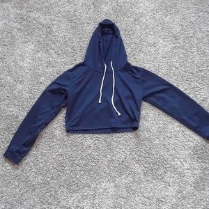 Dark blue long sleeve crop top